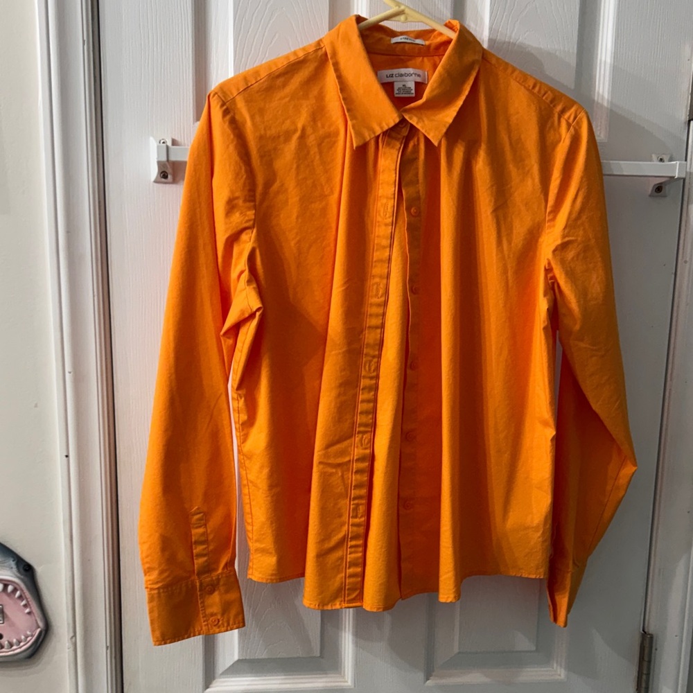 Liz Claiborne Bright Orange Button-Down Shirt